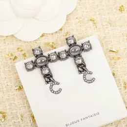 2022 Top-Qualität Tropfen CHARM Ohrring mit Diamant- und Kristallperlen Kreuzform für Frauen Hochzeit Schmuck Geschenk haben Box-Stempel PS4251