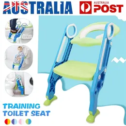 Crianças Crianças Dobrável Batties Treinamento Toilet Step Steols Assento com Ladder Ajustável Handles Safe Pad Soft's Assistant 201117