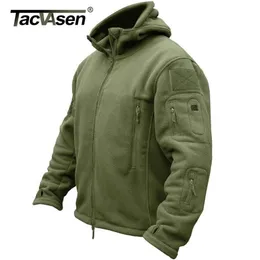 TACVASEN Invierno Airsoft Chaqueta militar Hombres Fleece Chaqueta táctica Chaqueta con capucha térmica Abrigo Otoño Prendas de abrigo Ropa para hombre 3XL 201118