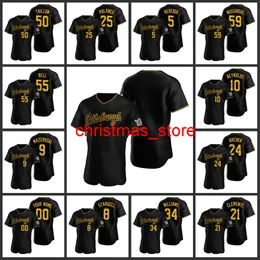 Erkek Kadın Gençlik #21 Roberto Clemente 8 Willie Stargell 55 Josh Bell 24 Chris Archer Özel Siyah