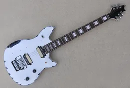 Beyaz Relic Vücut Elektro Gitar Gülağacı Klavye, Siyah Donanım, Özelleştirilmiş Hizmetler Sağlayın