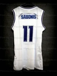 Niestandardowe Arvydas Sabonis # 11 Hiszpania Koszykówka Jersey Męskie Szyte White Wszyscy Nazwa Rozmiar S-4XL Jerseys