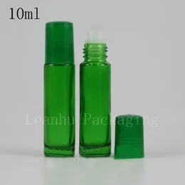 Palline spray verde bottiglia da 10 ml, imbottigliamento di punti cosmetici roll-on, perle di vetro, profumo per la cura personale