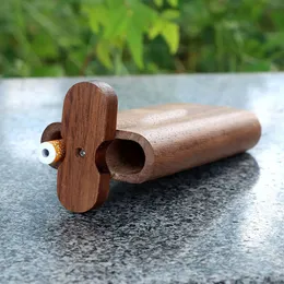 Rökande rör Portable Wood dogout Case Wood Dug-Out With Aluminium Alloy One Hitter Tobacco Bat Cigarettfilter Rökverktyg Tillbehör ZL0333