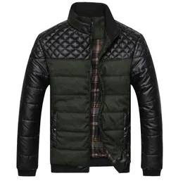Męskie kurtki marki i płaszcze 4XL PU patchworkowy projektant męska odzież wierzchnia moda zimowa odzież męska