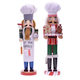 Estatua De Cascanueces Chef Vintage De Madera Decoración Del