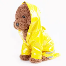 dog clothes Outdoor Puppy Pet Rain Coat S-XL Waterproof Jacket hooded raincoat PU reflective for Dogs Cats apparel