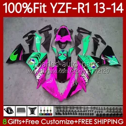 YAMAHA YZF-R1 YZF R 1 1000CC YZF1000 Için Enjeksiyon Kalıp Kodu YZF1000 13-14 Bodys 97no.131 YZF R1 1000 CC 2013-2014 YZFR1 13 14 YZF-1000 2013 2014 OEM Gül Köpekbalığı Fairing Kiti