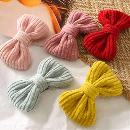 Candy Color Bow Hairpin Soft Cotton Cute Baby Girls Knotted BB Clip Hair Clip Korean Sweet Barrettes Pink Hair Accessories