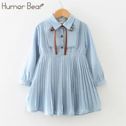 Humor Bär Baby Mädchen Kleid 2020 Schule Student Marke Neue Frühling Herbst Bogen Langarm Kleid Kinder Kleidung Prinzessin Kleider LJ200923