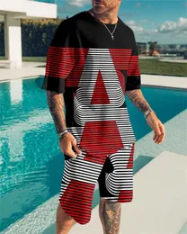 Set hawaiani Tute con stampa 3D Camicia estiva a maniche corte Pantaloncini da spiaggia Streetwear Abito da uomo casual Set da 2 pezzi