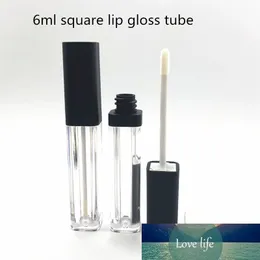 50st 6ml Tomma Clear Lip Gloss Tube Lips Bald Bottle Borste Container Beauty Tool Square Refillerbara Flaskor LipGloss Tubes