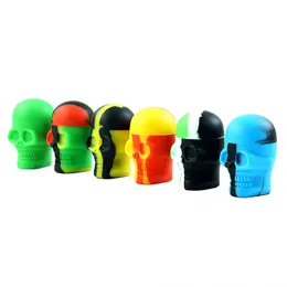 Silicone Container 15ML slick Skull Screw Top Smoking NonStick oil Wax Dab Jar MOQ=10