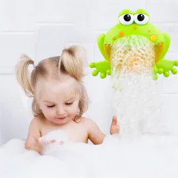 Huanger Bubble Frogs Baby Badespielzeug Bubble Maker Pool Schwimmen Badewanne Seifenmaschine Spielzeug für Kinder Kinder mit Musik Wasserspielzeug LJ201019