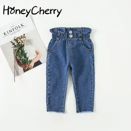 2020 New Girls High Waist Jeans kids pants Baby Solid Color Waist Jeans Jeans Girls Leggings Baby Girl Clothes Kids Leggings LJ201019