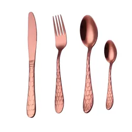 Spklifey Gold Cutlery Set 304 Sztućce ze stali nierdzewnej Nóż kuchenny Spoon Western Raint Set Stołowiec Zestaw EEF4878