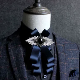 Nowy luksusowy czarny dhinestone ręcznie robiony muszka Męska Groomsman High-end-end brytyjski chłopiec garnitury biznesowe Bowtie Butterfly Y1229