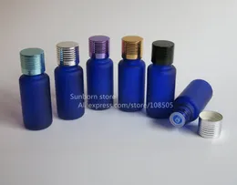 10 x Kobalt Blue Frosted Glass Coft 15 ml Cosmetic Container Sabotaż Oczywiste Top Blue Glass