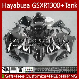 OEM Body + Tank för Suzuki Hayabusa GSXR 1300CC GSXR-1300 1300 CC 1996 2007 74NO.78 GSX-R1300 GSXR1300 96 97 98 99 00 01 GSX R1300 02 03 04 05 06 07 Fairing Kit Glossy Black