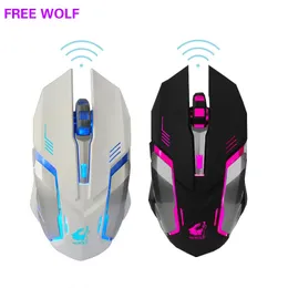 FREE WOLF X7 Wireless Gaming Mouse 7 Colors LED Backlight 2.4GHz Optical Gaming Mice For Windows XP/Vista/7/8/10/OSX DHL Fast Shipping