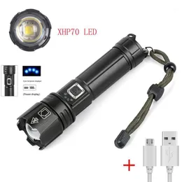 Flashlights Torches High Powerful 5000 Lumen USB Rechargeable Zoom LED XHP70 Tactical Lamp1