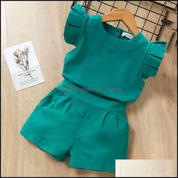 Clothing Sets Baby & Kids Baby, Maternity Girls Summer Style Brand Clothes Short Sleeve T-Shirt Pant Dress 2Pcs Children Suits Drop Delivery