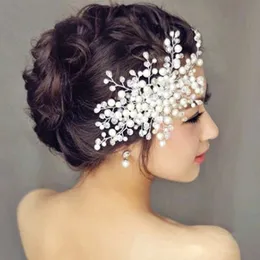 Kristallkronbraut Brautbrautjungfer Perlen Kopfstücke Kämme für Frauen Haarstift Strass Clips Party Hochzeitshaarzubehör