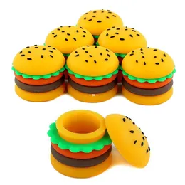 New Hamburger Silicone Jar Wax Oil Container Colorful 5 Ml Creative Portable Smoke Tabacoo Silicone Containers RRA11915