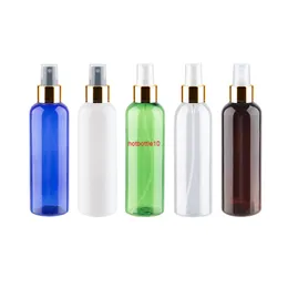 金のスプレーポンプ200ml容量PEX噴霧器容器の白い透明な緑の化粧品のボトルを持つ空のペットボトル