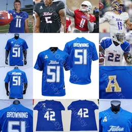 Maglia da calcio personalizzata Tulsa Golden Hurricane NCAA College Shamari Brooks Keylon Stokes Sam Crawford Jr. Deneric Prince Davis Brin Josh Johnson Ostroski Smith