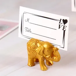 Lucky Gold Elephant Place Place Posiadacze Tabela Nazwa Uchwyt Wedding Centrepiece Favors Party Party Decoration