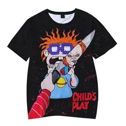 Childs Play Chucky 3D Print Shirt Men Women Women Summer Fashion Hip Hop T-shirt Film horror harajuku Streetwear Funny Thirt