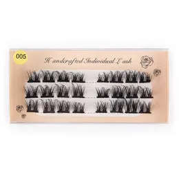 Tjock naturlig 3d segmenterad ympning Falska ögonfransar Mjuka ljus återanvändbara handgjorda ympade falska fransar Eyelash Extensions Makeup Tillbehör för ögon 5 Modeller DHL