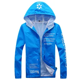 Summer Thin Jacket Men Letter Printing Zipper Hooded Outerwear Boys Young Clothing Sunscreen Coat Male LJ201013