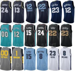 75th Anniversary Basketball Print Jarrett Culver Jersey 23 Desmond Bane 22 Jaren Jackson Jr 13 DeAnthony Melton 0 Kyle Anderson 1 Ja Morant 12 Man Kvinna Ungdom Sport