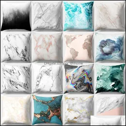 Cushion/Decorative Pillow Home Textiles & Garden Geometric Cushion Er 45X45Cm Marble Texture Throw Case For Sofa Decor Pillowcases Drop Deli