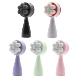 3D Face Cleaning Massage Brushes Wash Product Skin Care Tool Double Side Silicone Face Cleansing Brush Portable