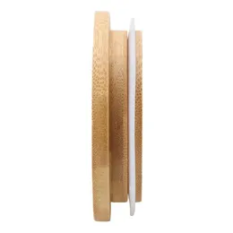 2022 Nowe pokrywki czapek bambusowych 70mm 88mm wielokrotnego użytku bambusa bambusa słoika z słomy i uszczelką silikonową
