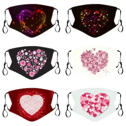 couple face masks valentine day heart shaped printed fashion designer face masks reusable dustproof face covering