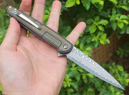 New Flipper Folding Knife VG10 Damascus Steel Blade Stainless Steel + G-10 Handle Ball Bearing Fast Open EDC Knives