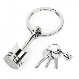 Nyckelringar Bilkolven Keychain Motor Silver Keyring Anslutningsstång Modell Dekoration Tillbehör