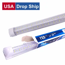 US Stock Led Tubes V-Shaped 4ft 5ft 6ft 8ft Cooler Door Led Licht Tubes T8 Double Sides SMD2835 Led Fluorescent Lamps AC 85-265V Daytime Shops light