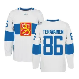 Real Men real Full embroidery #86 Teravainen 2016 World Cup of Hockey Finland Team Hockey jersey or custom any name or number HOCKEY Jersey