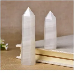 gelber Quarz Bergkristall 1 Stück natürliche Spitze afghanische weiße Jade Heilung Obelisk Zauberstab Ornament für Heimdekoration Reiki Energiestein Pyra qylWhy