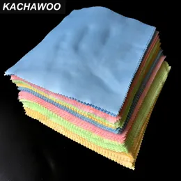 kachawoo 175mm x 145mm 100pcs 마이크로 화이버 안경 청소 천으로 고품질 모듬 된 컬러 액세서리 안경 천으로 201021