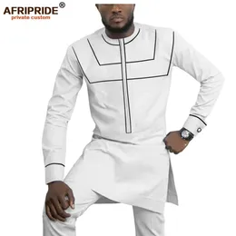 Afrikanska kläder för män Dashiki Mens Outfits T-shirts + Ankara byxor Set TRACKSUIT MEN TRIBAL TIMIE AFRIPRIDE A1916055 201109