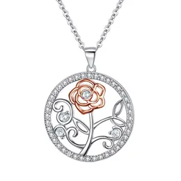 Crystal Flower rose Necklace women Diamond necklaces pendants wedding gift fashion jewelry will and sandy