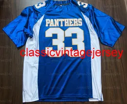 Tim Riggins #33 Friday Night Lights Paanthers Movie Herren-Fußballtrikot, komplett vernäht, Blau, S-3XL, hohe Qualität