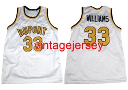 Jason Williams # 33 DuPont High School Retro Koszykówka Jersey Męskie Szyte Niestandardowe Koszulki Nazwa Nazwa