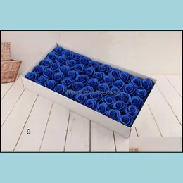 New Year Soap Flower 6Cm Artificial Roses High Grade 50Pcs Box-Packed Romantic Valentines Day Gift Wedding Flowers Ship Drop Delivery 2021 D